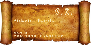 Vidovics Karola névjegykártya